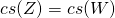 \CsEmb{Z} = \CsEmb{W}